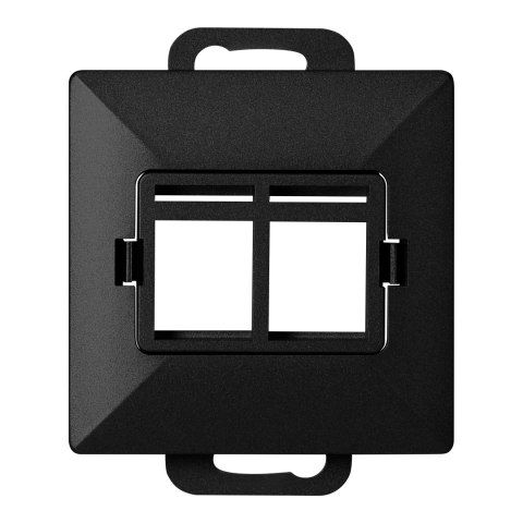 Płytka czołowa + 2xRJ45 Pearl, PC+ARJ45/P2, czarny