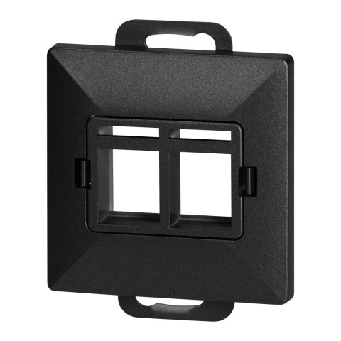 Płytka czołowa + 2xRJ45 Pearl, PC+ARJ45/P2, czarny