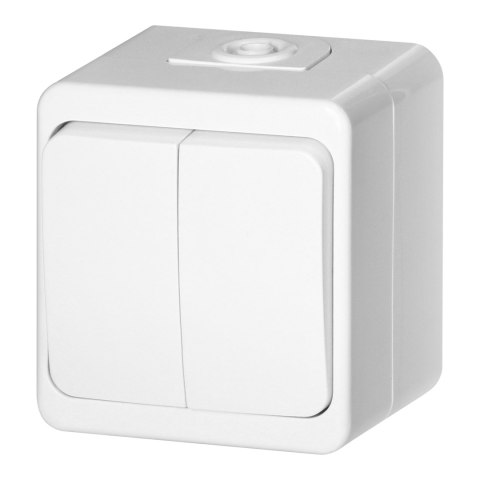 Łącznik podwójny n/t 10A, 250V, świecznikowy IP44, SMART, biały