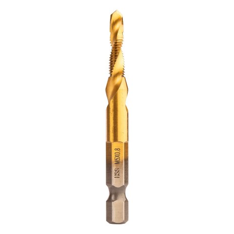 Wiertło gwintujące HSS TiN, M5 x 0.8 mm, Hex