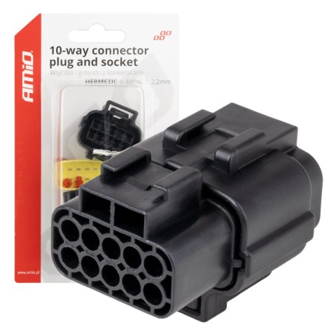 Złącze elektryczne wodoodporne zestaw 10 pin 2.2mm amio-04351