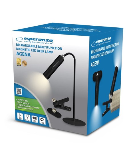 ELD118K Esperanza lampka biurkowa led 3w1 agena czarna