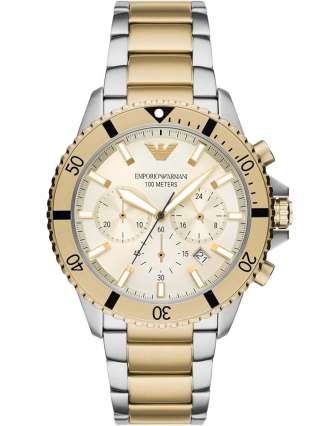Emporio Armani ZEGAREK MĘSKI EMPORIO ARMANI AR11606 Two-Tone Chronograph + BOX