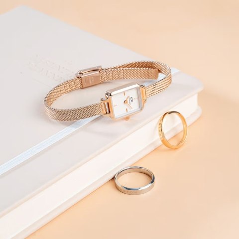 Daniel Wellington ZEGAREK DAMSKI DANIEL WELLINGTON Quadro Mini Melrose 15mm DW00100727 + BOX (zw524c)