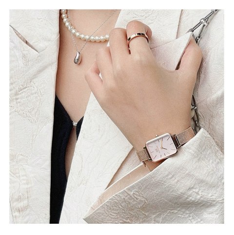 Daniel Wellington ZEGAREK DAMSKI DANIEL WELLINGTON Quadro Pressed Melrose Pearl 20mm DW00100510 + BOX (zw505o)