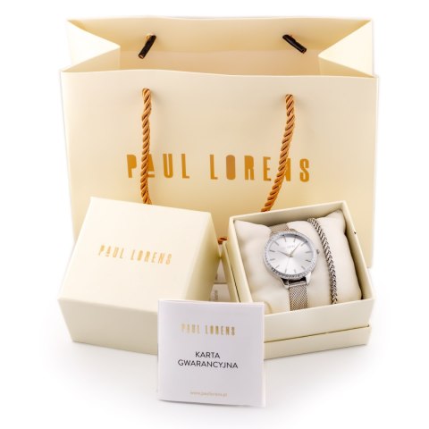 Paul Lorens KOMPLET PREZENTOWY DAMSKI PAUL LORENS - Zegarek + bransoletka (zg545f)