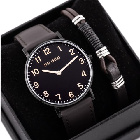 Paul Lorens KOMPLET PREZENTOWY MĘSKI PAUL LORENS - Zegarek + Bransoletka (zg370f)