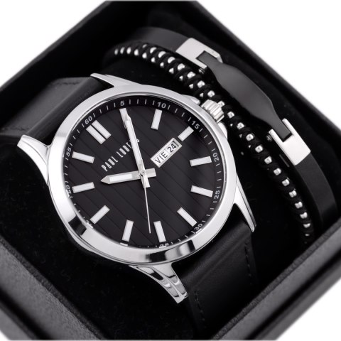 Paul Lorens KOMPLET PREZENTOWY MĘSKI PAUL LORENS - Zegarek + Bransoletka (zg374e)