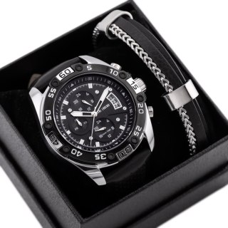 Paul Lorens KOMPLET PREZENTOWY MĘSKI PAUL LORENS - Zegarek + Bransoletka (zg375e)