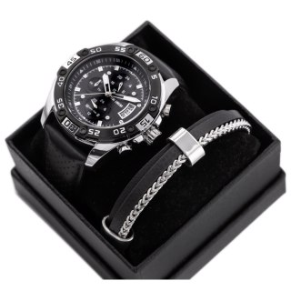 Paul Lorens KOMPLET PREZENTOWY MĘSKI PAUL LORENS - Zegarek + Bransoletka (zg375e)
