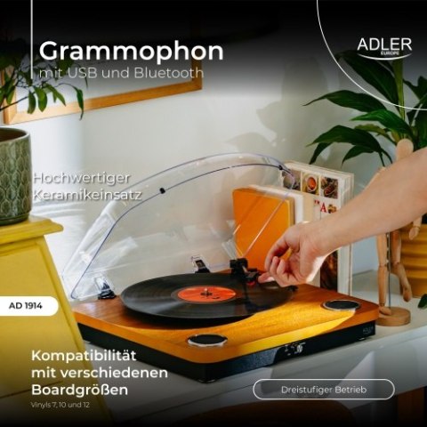 AD 1914 Wood Gramofon z usb i bluetooth