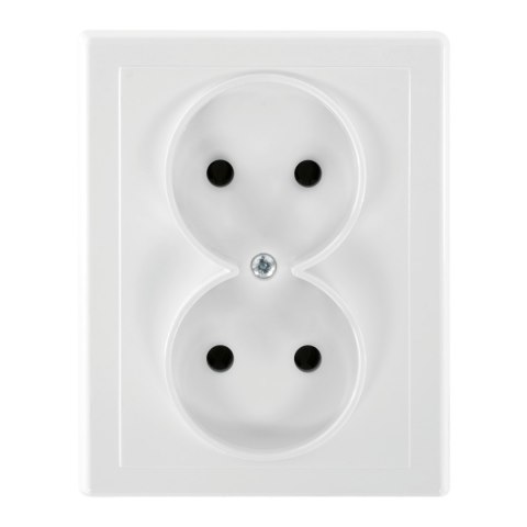 Gniazdo podwójne p/t 2x2P Malta, 16A, 250V, PT-5M, biały