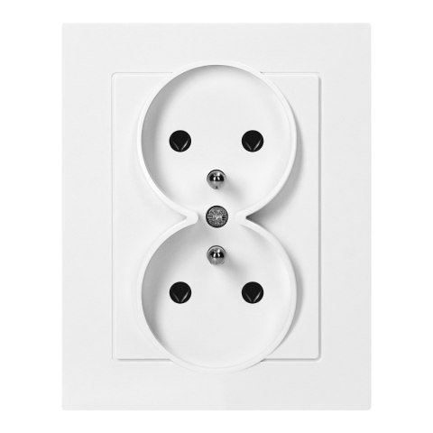 Gniazdo podwójne p/t 2x2P+Z Malta, 16A, 250V, PT-6M, biały