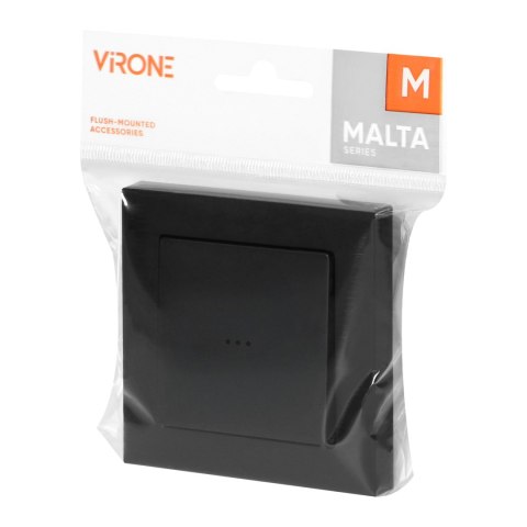 Łącznik jednobiegunowy p/t z podświeleniem Malta, 10A, 250V, WP-1M/S, czarny mat