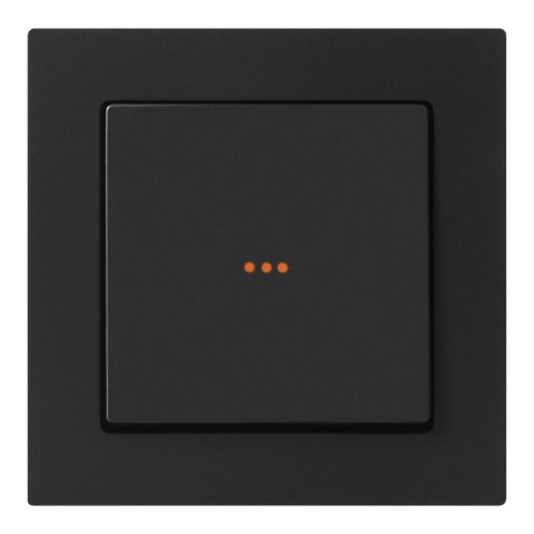 Łącznik jednobiegunowy p/t z podświeleniem Malta, 10A, 250V, WP-1M/S, czarny mat