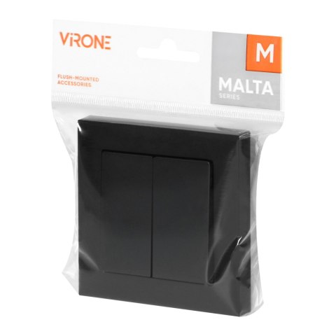 Łącznik p/t świecznikowy Malta, 10A, 250V, WP-2M, czarny mat