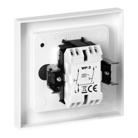 Łącznik p/t świecznikowy z podświeleniem Malta, 10A, 250V, WP-2M/S, biały