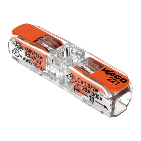 Złączka Wago 1-torowa przelotowa, 221-2411, od 0,2-4mm?, 5 szt