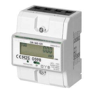 3-fazowy licznik energii elektrycznej, 80A, MID, 4,3 moduły, DIN TH-35mm