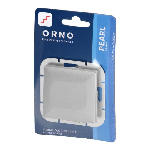 Łącznik p/t schodowy Pearl, 10A, 250V, WP-5P, srebrny