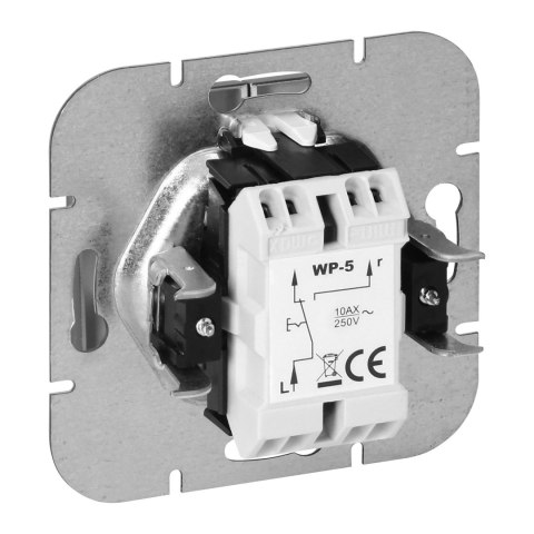 Łącznik p/t schodowy Pearl, 10A, 250V, WP-5P, srebrny