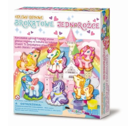 Zestaw kreatywny odlewy gipsowe - brokatowe jednorożce