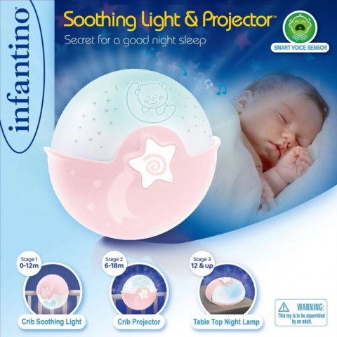 Projektor 2w1 infantino różowy