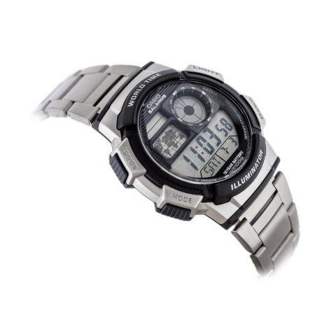 Casio ZEGAREK MĘSKI CASIO AE-1000WD 1A (zd073h) - WORLD TIME + BOX