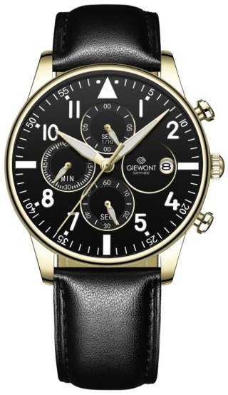 Giewont Zegarek Męski Giewont Chronograph Sapphire Czarno Złoty GW5630-A4