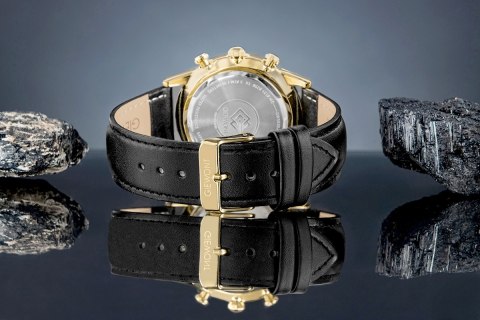 Giewont Zegarek Męski Giewont Chronograph Sapphire Czarno Złoty GW5630-A4