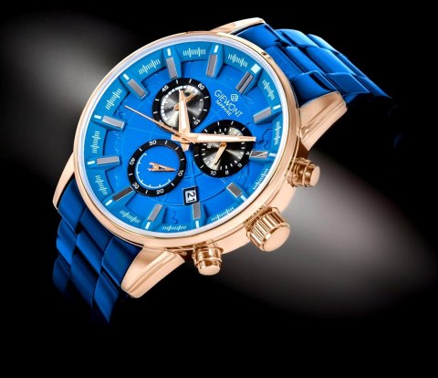 Giewont Zegarek Męski Giewont Chronograph Sapphire Niebieski GW4580-B5