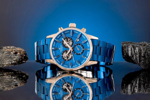 Giewont Zegarek Męski Giewont Chronograph Sapphire Niebieski GW4580-B5