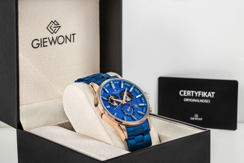 Giewont Zegarek Męski Giewont Chronograph Sapphire Niebieski GW4580-B5