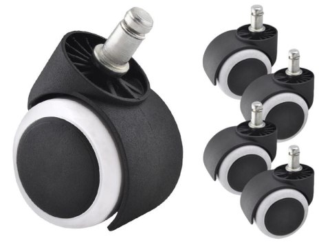 Lugano Koła do fotela Kauczukowe STANDARD 5 sztuk