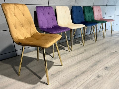 Lugano Krzesła tapicerowane BORGO VELVET GOLD zestaw 4 sztuk kolory do wyboru