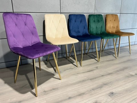 Lugano Krzesła tapicerowane BORGO VELVET GOLD zestaw 4 sztuk kolory do wyboru