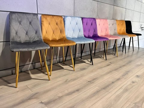 Lugano Krzesła tapicerowane BORGO VELVET GOLD zestaw 4 sztuk kolory do wyboru