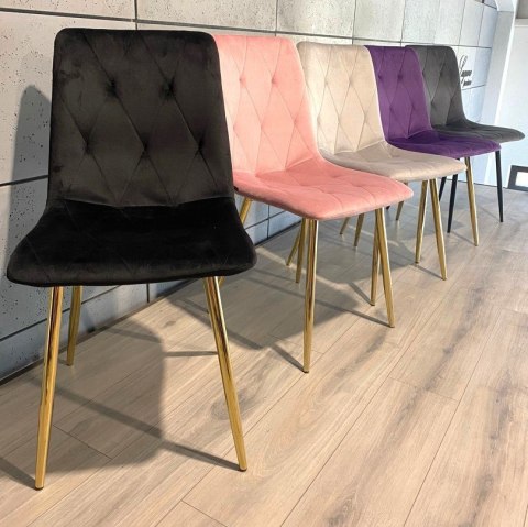 Lugano Krzesła tapicerowane BORGO VELVET GOLD zestaw 4 sztuk kolory do wyboru