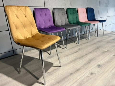 Lugano Krzesła tapicerowane BORGO VELVET SILVER zestaw 4 sztuk kolory do wyboru