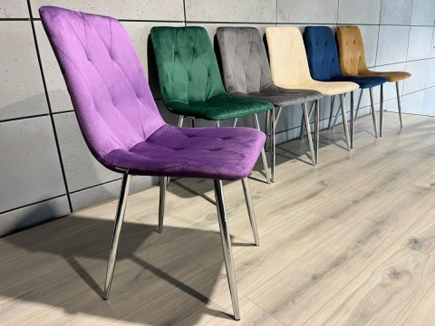 Lugano Krzesła tapicerowane BORGO VELVET SILVER zestaw 4 sztuk kolory do wyboru