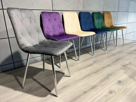 Lugano Krzesła tapicerowane BORGO VELVET SILVER zestaw 4 sztuk kolory do wyboru