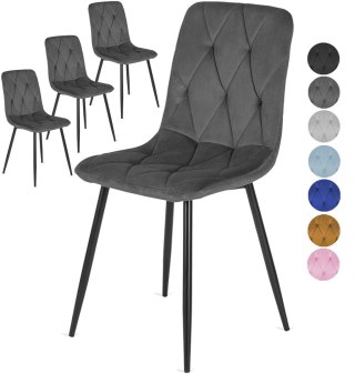 Lugano Krzesła tapicerowane BORGO VELVET zestaw 4 sztuk kolory do wyboru