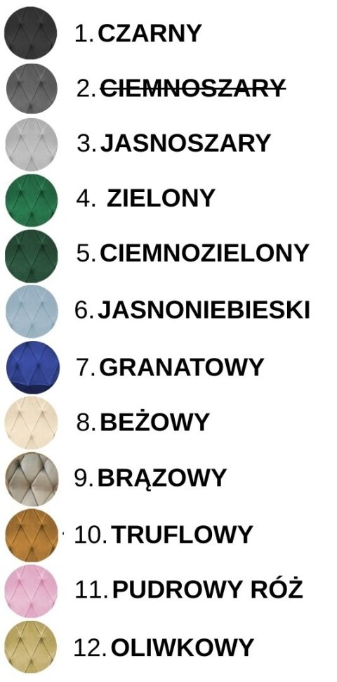 Lugano Krzesła tapicerowane BORGO VELVET zestaw 4 sztuk kolory do wyboru