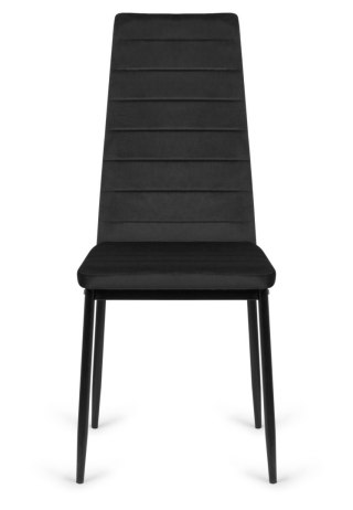 Lugano Krzesła tapicerowane zestaw 4 VALVA LINE VELVET BLACK