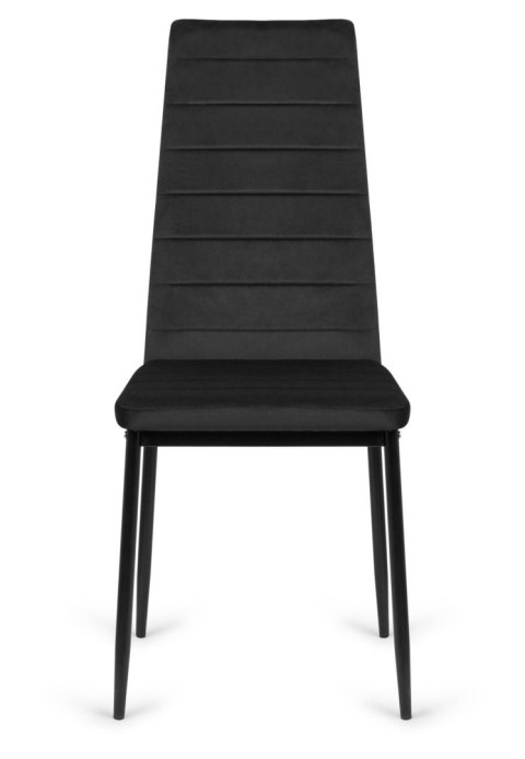 Lugano Krzesła tapicerowane zestaw 4 VALVA LINE VELVET BLACK