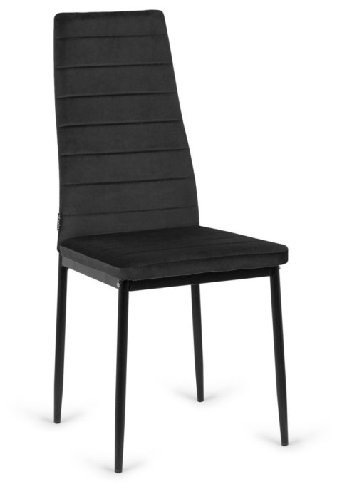 Lugano Krzesła tapicerowane zestaw 4 VALVA LINE VELVET BLACK