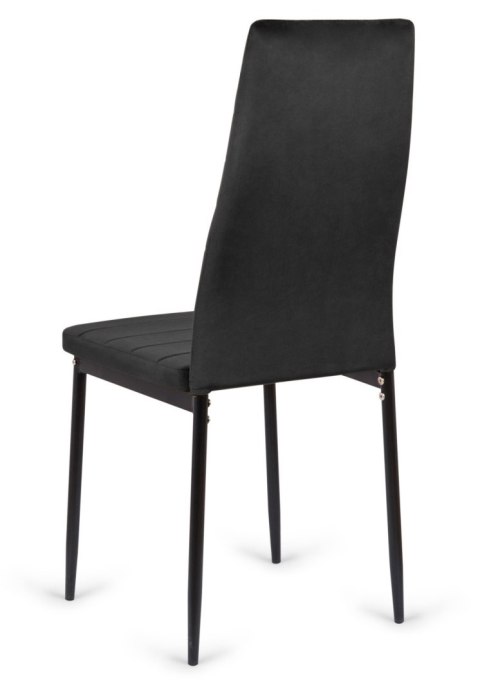 Lugano Krzesła tapicerowane zestaw 4 VALVA LINE VELVET BLACK