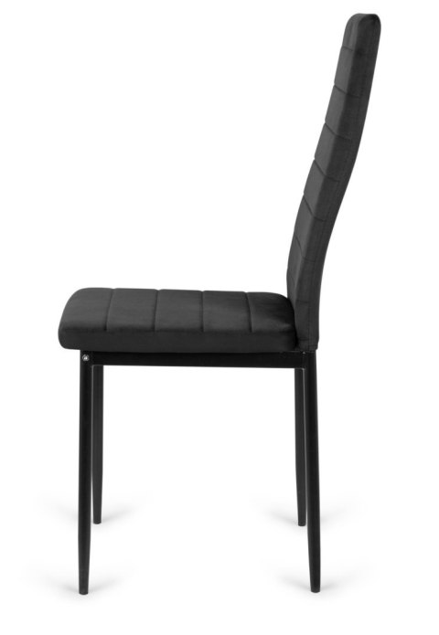 Lugano Krzesła tapicerowane zestaw 4 VALVA LINE VELVET BLACK