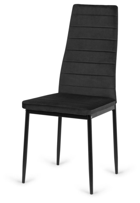 Lugano Krzesła tapicerowane zestaw 4 VALVA LINE VELVET BLACK