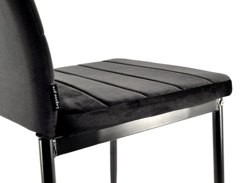 Lugano Krzesła tapicerowane zestaw 4 VALVA LINE VELVET BLACK